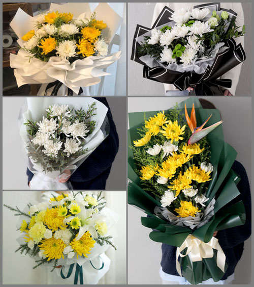 山西忻州五台县门限石乡桃花界村白事花束代送